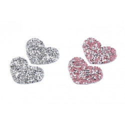 Aufbügler - Strass Herz rosa oder silber